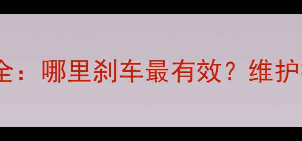 自行车刹车系统全哪里刹车最有效维护技巧与选购指南