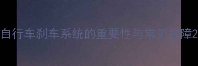 自行车刹车系统的重要性与常见故障