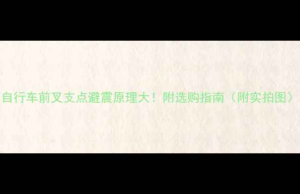 自行车前叉支点避震原理大附选购指南附实拍图