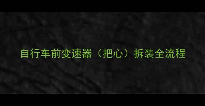自行车前变速器把心拆装全流程