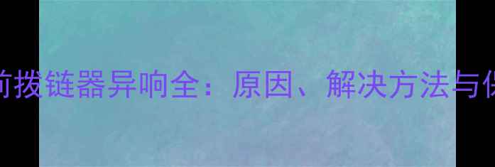 自行车前拨链器异响全原因解决方法与保养技巧