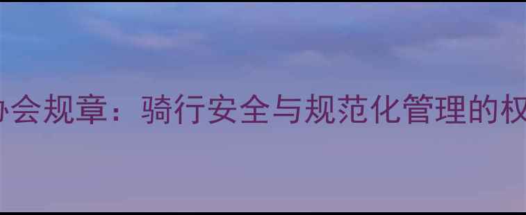 自行车协会规章骑行安全与规范化管理的权威指南