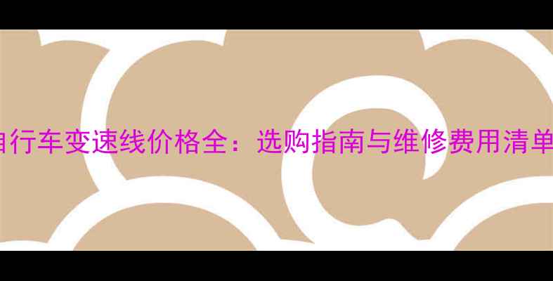 自行车变速线价格全选购指南与维修费用清单