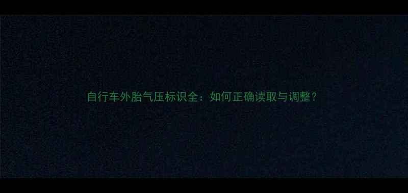 自行车外胎气压标识全如何正确读取与调整