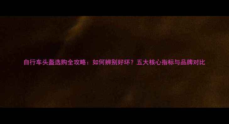 自行车头盔选购全攻略如何辨别好坏五大核心指标与品牌对比