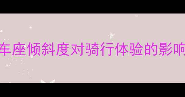 自行车座倾斜度对骑行体验的影响机制