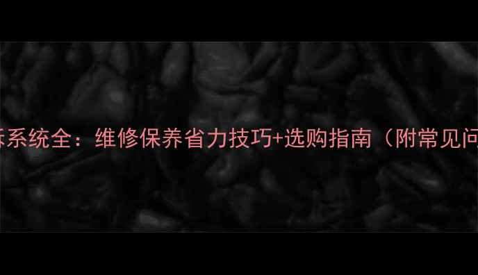 自行车快拆系统全维修保养省力技巧选购指南附常见问题解答