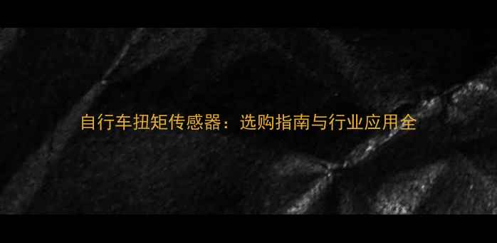 自行车扭矩传感器选购指南与行业应用全