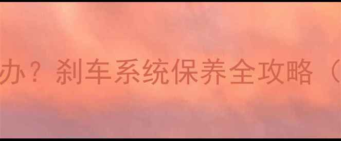 自行车抱刹沾油怎么办刹车系统保养全攻略附清洁与修复步骤