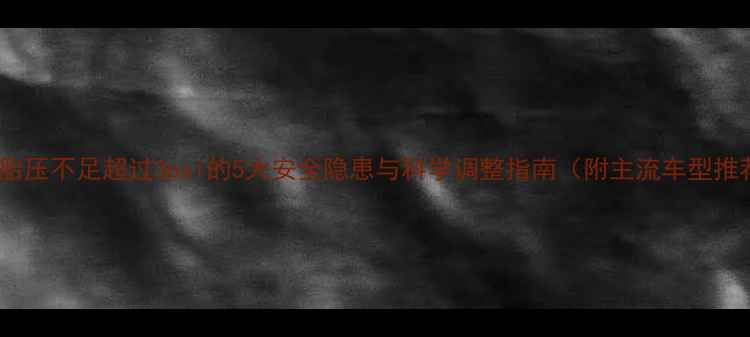 自行车胎压不足超过3psi的5大安全隐患与科学调整指南附主流车型推荐值