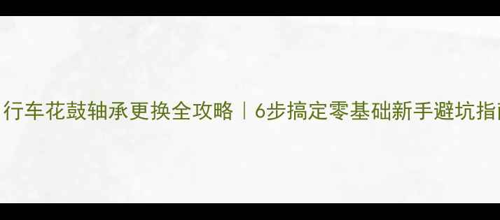 自行车花鼓轴承更换全攻略6步搞定零基础新手避坑指南