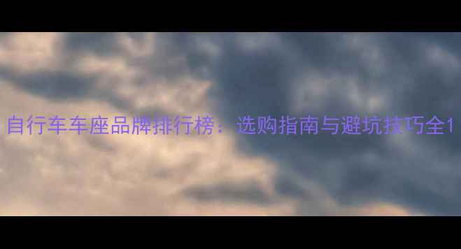 自行车车座品牌排行榜选购指南与避坑技巧全
