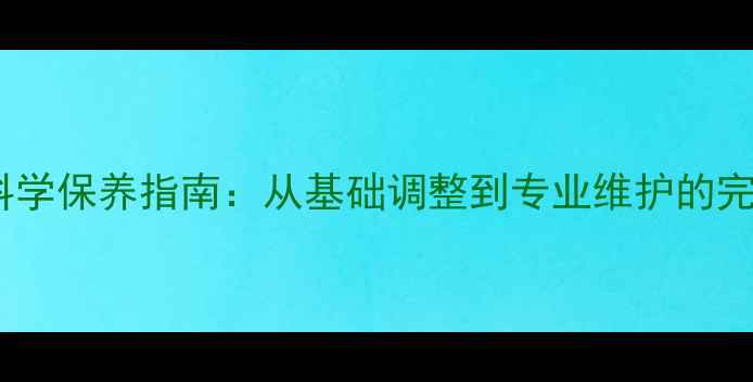 自行车车链科学保养指南从基础调整到专业维护的完整解决方案