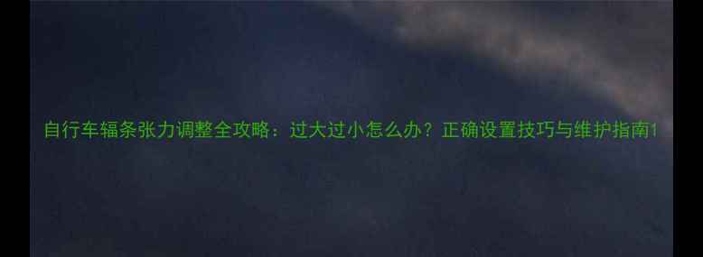 自行车辐条张力调整全攻略过大过小怎么办正确设置技巧与维护指南