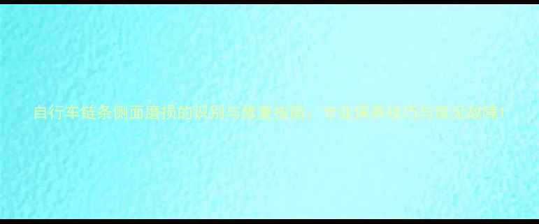 自行车链条侧面磨损的识别与修复指南专业保养技巧与常见故障