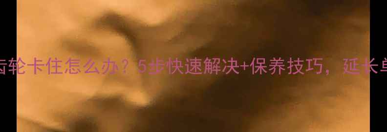 自行车齿轮卡住怎么办5步快速解决保养技巧延长单车寿命