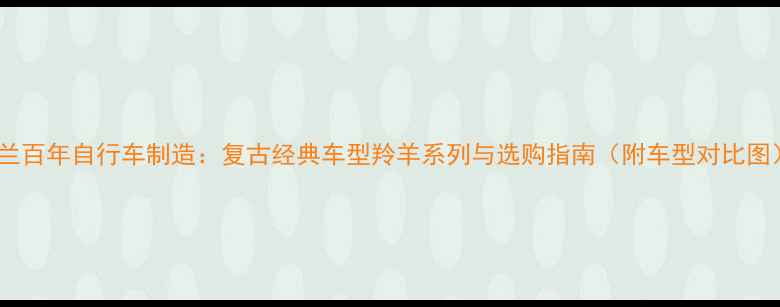 荷兰百年自行车制造复古经典车型羚羊系列与选购指南附车型对比图
