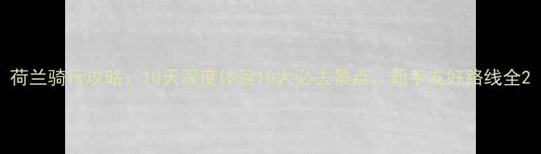 荷兰骑行攻略10天深度体验10大必去景点新手友好路线全