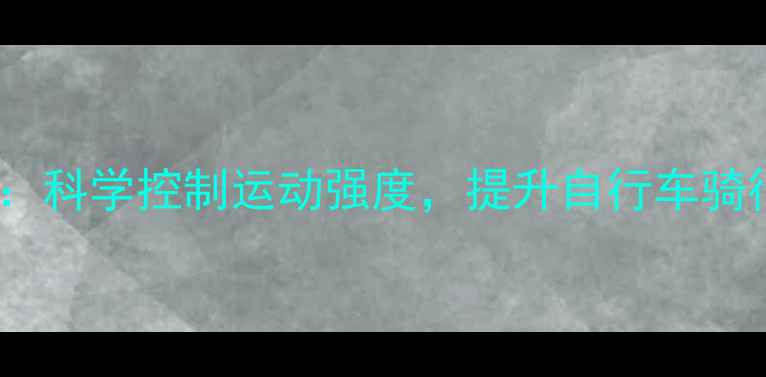 骑行心率监测科学控制运动强度提升自行车骑行效率全攻略