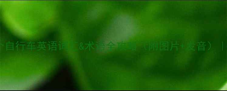 骑行必备20个自行车英语词汇术语全攻略附图片发音新手必看