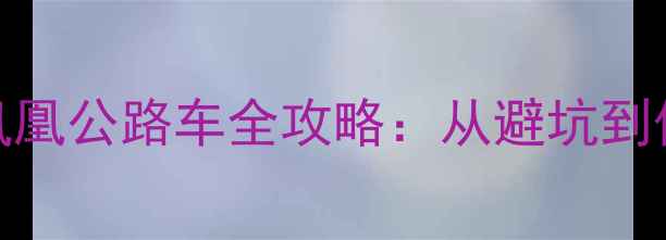 骑行新宠实测凤凰公路车全攻略从避坑到保养的保姆级指南