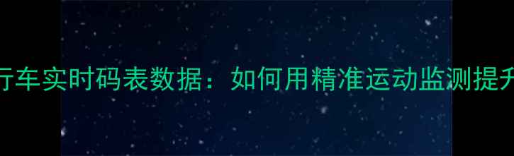 骑行者必看深度自行车实时码表数据如何用精准运动监测提升训练效率与骑行安全
