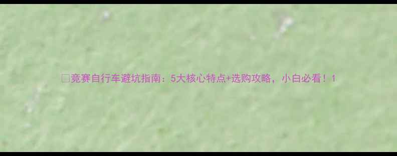 竞赛自行车避坑指南5大核心特点选购攻略小白必看