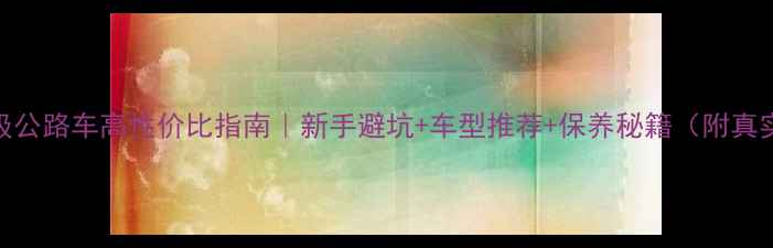 10万级公路车高性价比指南新手避坑车型推荐保养秘籍附真实测评