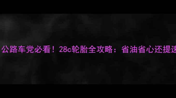 公路车党必看28c轮胎全攻略省油省心还提速