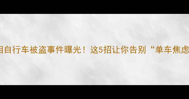 首相自行车被盗事件曝光这5招让你告别单车焦虑