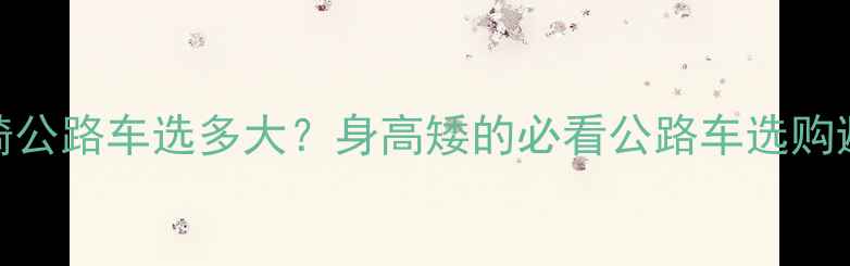 160cm骑公路车选多大身高矮的必看公路车选购避坑指南