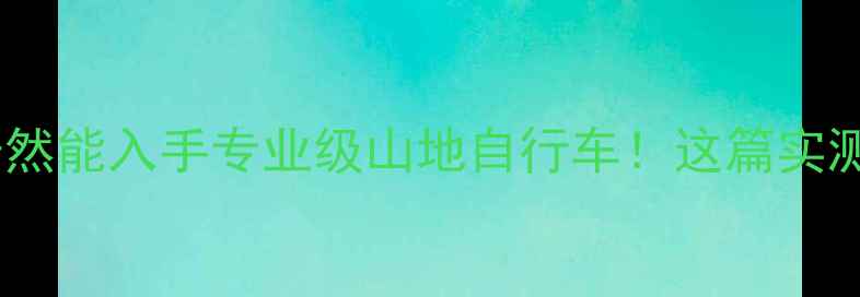 199元能买什么现在居然能入手专业级山地自行车这篇实测攻略让你省下2000预算