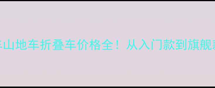 BMW公路车山地车折叠车价格全从入门款到旗舰款怎么选
