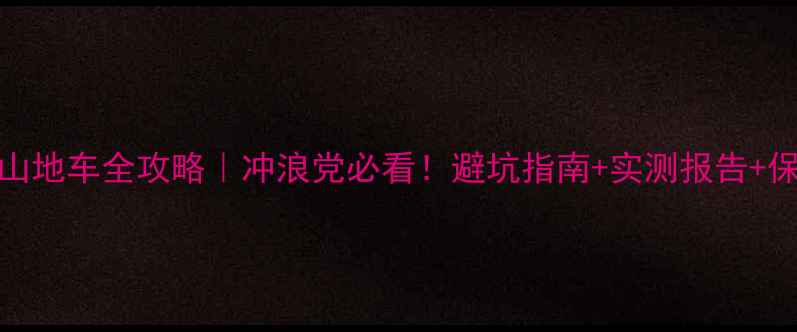 Turbo山地车全攻略冲浪党必看避坑指南实测报告保养秘籍