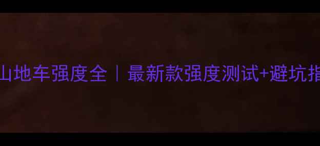 XC山地车强度全最新款强度测试避坑指南