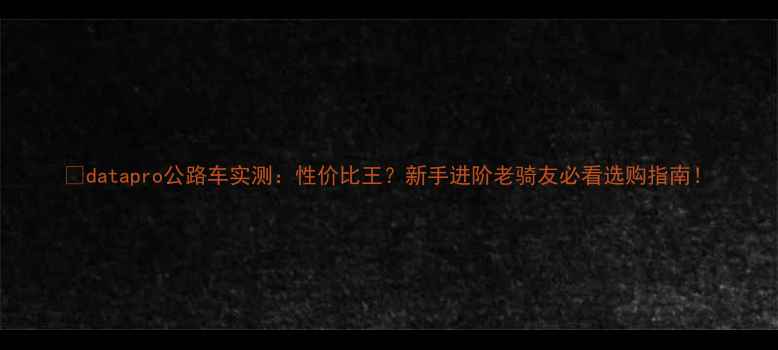 datapro公路车实测性价比王新手进阶老骑友必看选购指南