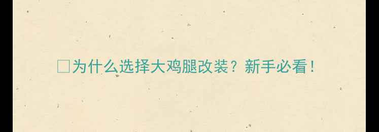 为什么选择大鸡腿改装新手必看
