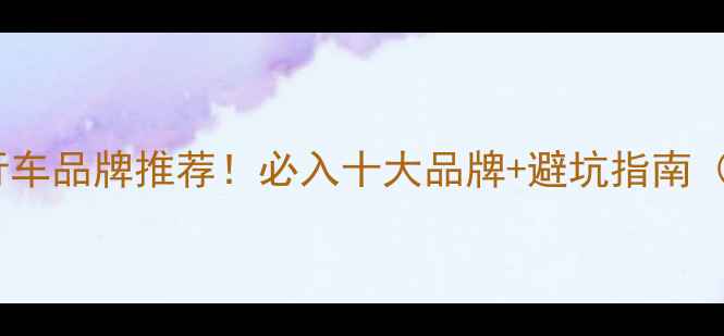 台湾代工自行车品牌推荐必入十大品牌避坑指南附购买攻略