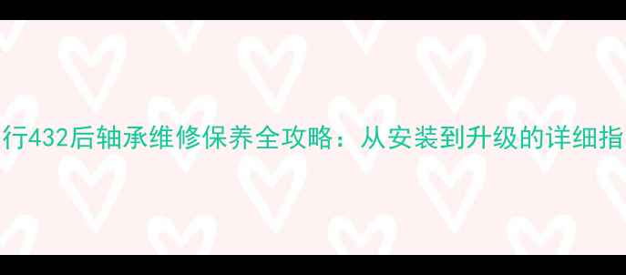 大行432后轴承维修保养全攻略从安装到升级的详细指南