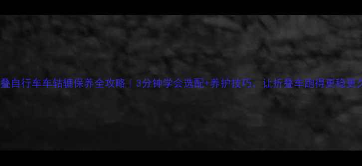 折叠自行车车轱辘保养全攻略3分钟学会选配养护技巧让折叠车跑得更稳更久