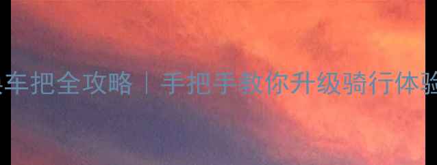 捷安特公路车换车把全攻略手把手教你升级骑行体验附避坑指南
