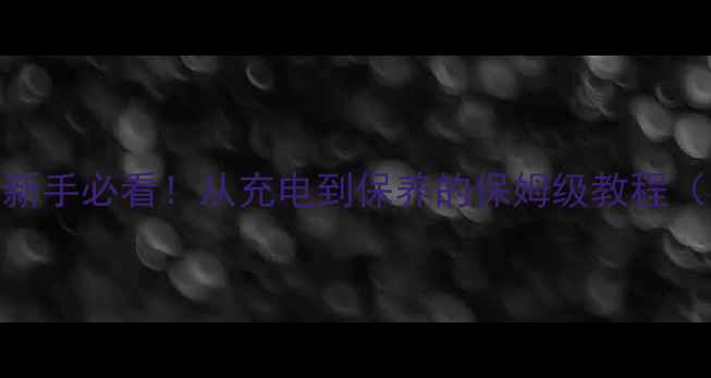 电动小自行车新手必看从充电到保养的保姆级教程附避坑指南