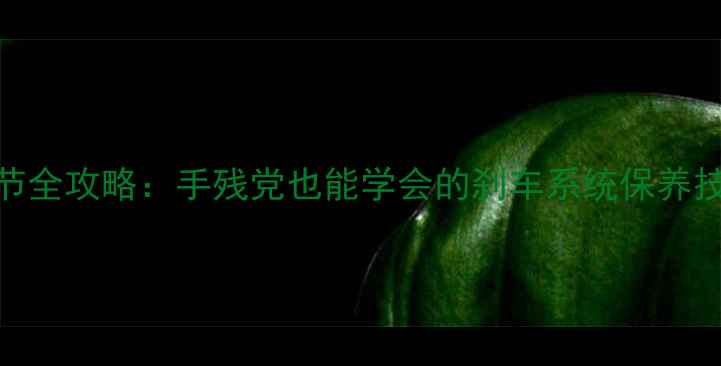 山地车刹车指拔调节全攻略手残党也能学会的刹车系统保养技巧避坑指南