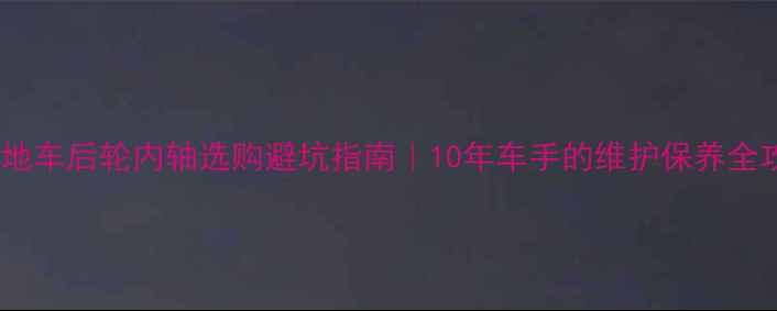山地车后轮内轴选购避坑指南10年车手的维护保养全攻略