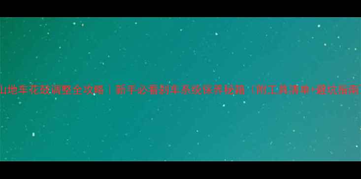 山地车花鼓调整全攻略新手必看刹车系统保养秘籍附工具清单避坑指南