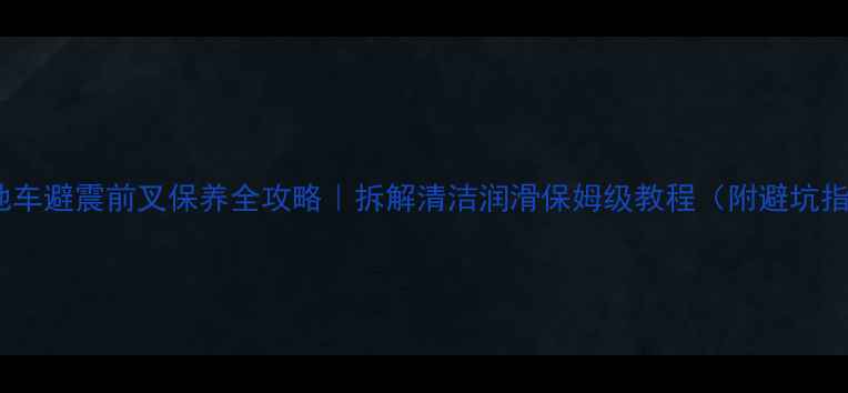 山地车避震前叉保养全攻略拆解清洁润滑保姆级教程附避坑指南