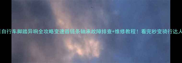 自行车脚踏异响全攻略变速器链条轴承故障排查维修教程看完秒变骑行达人