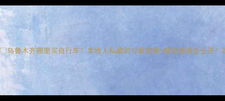 乌鲁木齐哪里买自行车本地人私藏的12家店铺避坑指南全公开