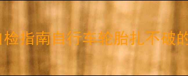 必看5大防刺技巧自检指南自行车轮胎扎不破的秘诀新手必存干货