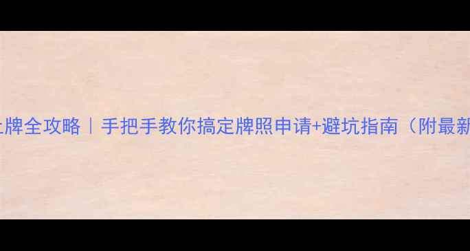 自行车上牌全攻略手把手教你搞定牌照申请避坑指南附最新政策